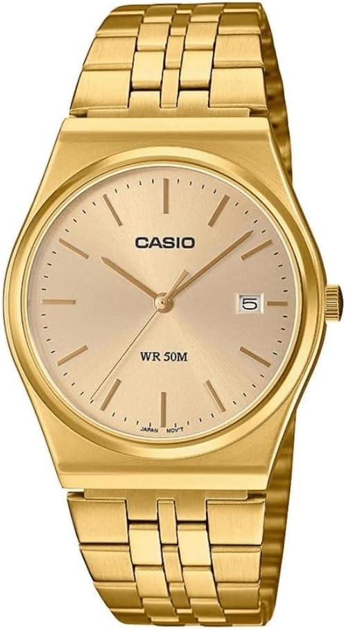 Relógio Casio Dourado Minimalista com Calendário á Prova D'água MTP-B145G-9AVDF 4393