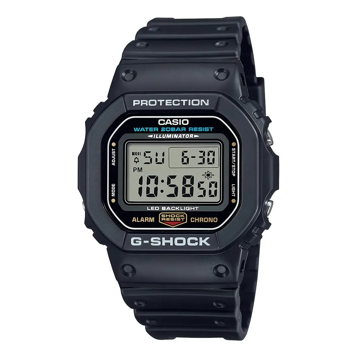 Relógio Casio G-Shock Masculino Preto Esportivo Digital em Poliuretano Á Prova d'água DW-5600UE-1DR