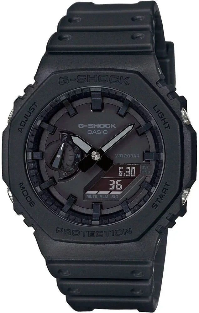 Relógio Casio G-Shock Masculino Preto Esportivo Display Duplo em Resina á Prova d'água GA-2100-1A1DR 5611