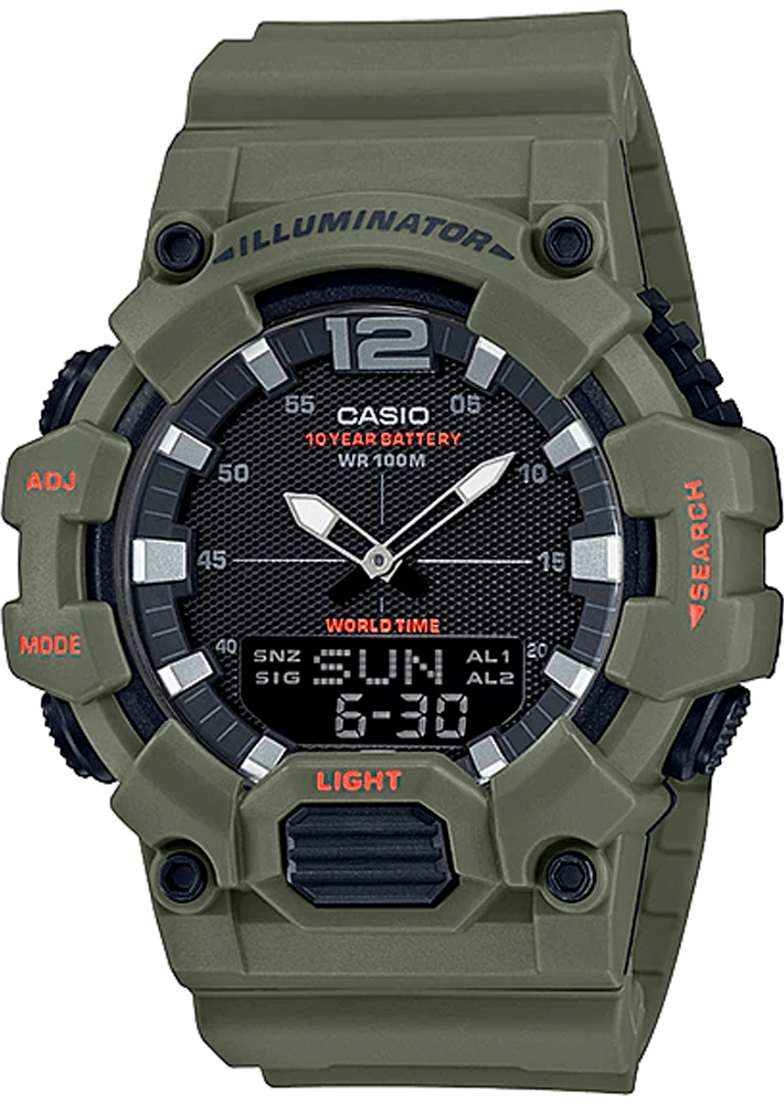 Relógio Casio Masculino Digital Esportivo Display Duplo Verde Militar HDC-700-3A2VDF