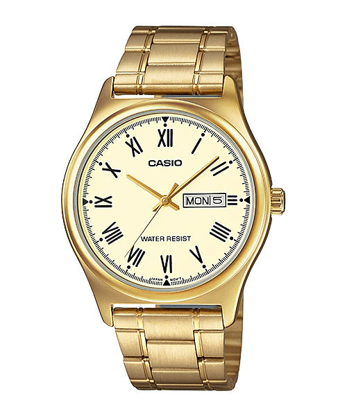 Relógio Casio Masculino Dourado Calendário MTP-V006G-9BUDF 