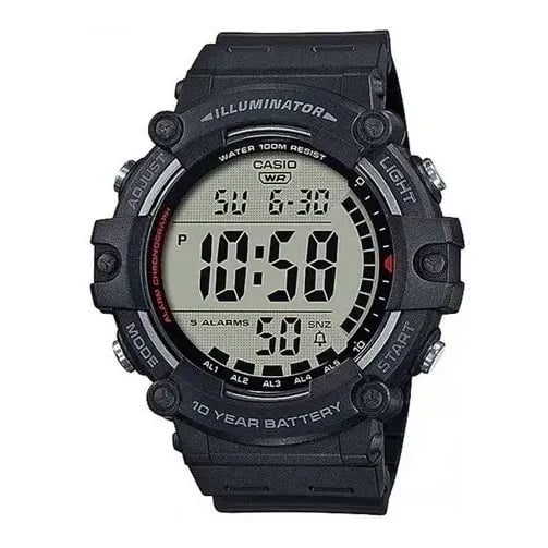 Relógio Casio Masculino Preto Digital Esportivo em Poliuretano Á Prova D'água AE-1500WH-1AVDF