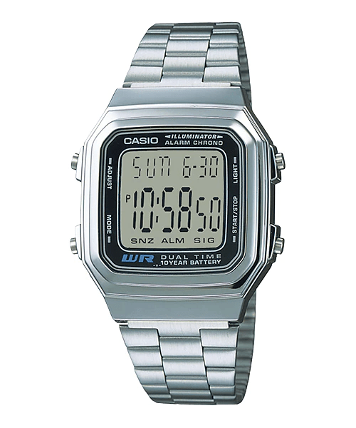 Relógio Casio Vintage Retro Prata A178WA