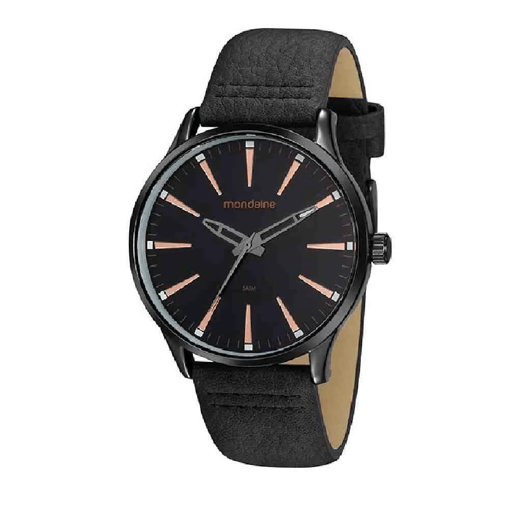 Relógio  Mondaine Couro Masculino Preto - 32187GPMVPH1