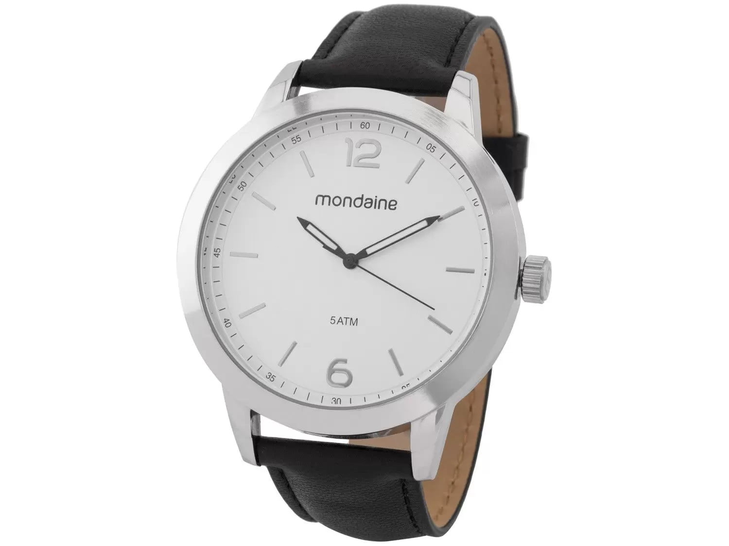 Relógio Mondaine Masculino Couro Prata 53928G0MGNH3