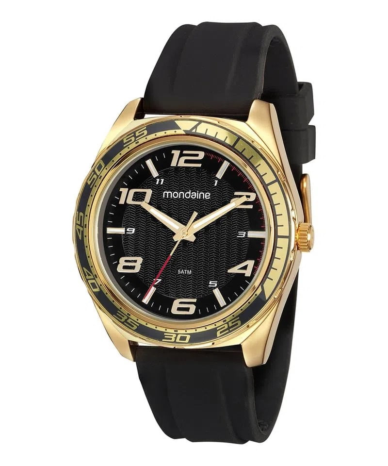 Relógio Mondaine Masculino Dourado Silicone 32201GPMVDI1