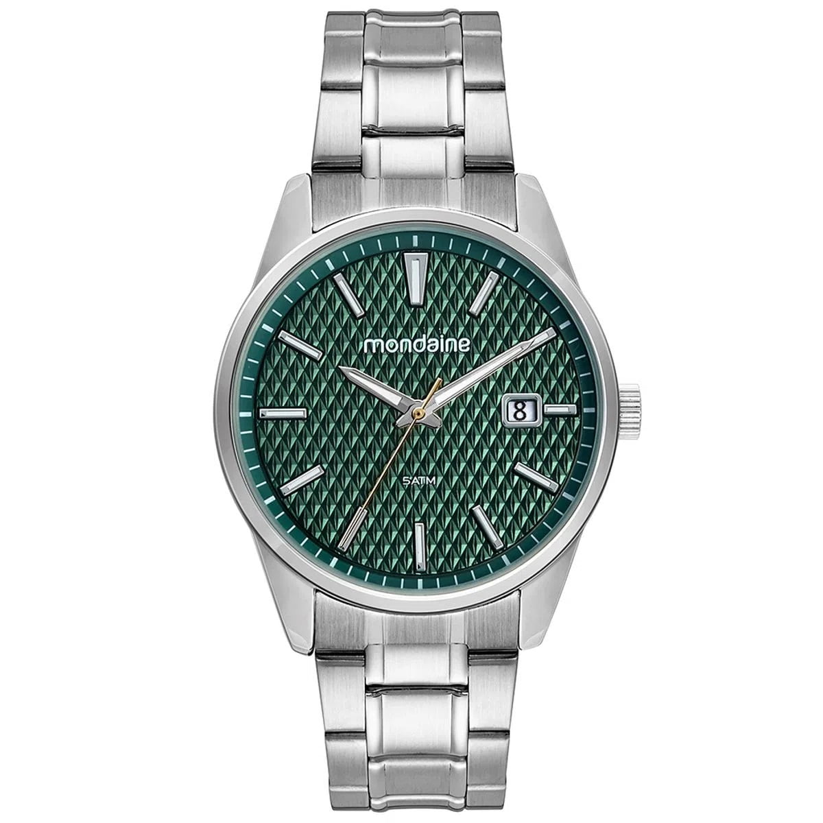 Relógio Mondaine Masculino com Calendário Mostrador Texturizado Prata á Prova D'água 32508G0MVNE2