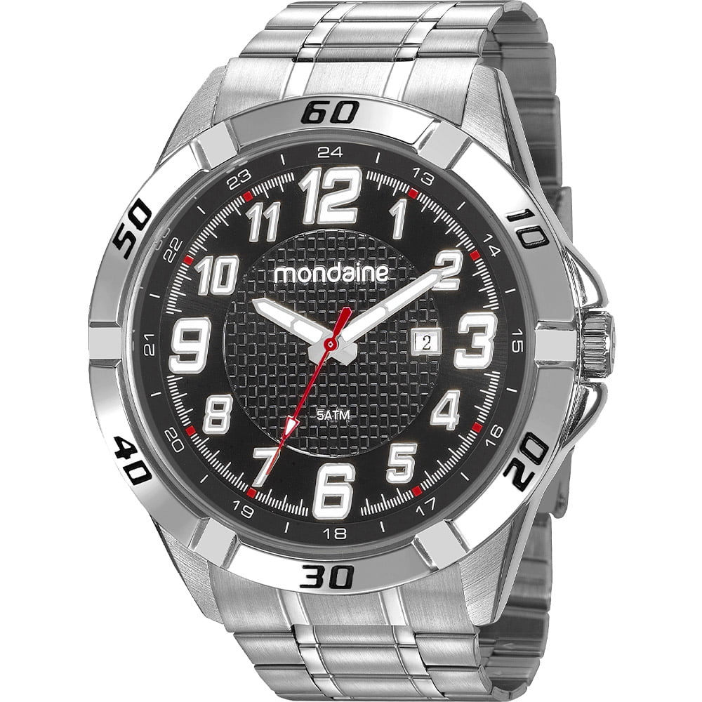 Relógio Mondaine Masculino Prata Calendário 53833G0MVNE3