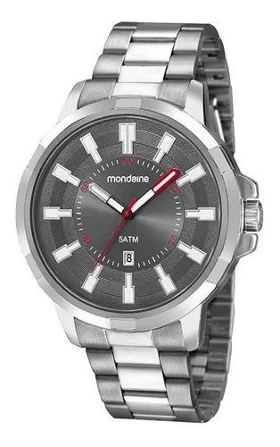 Relógio Mondaine Masculino Prata Calendário 83491G0MVNE2