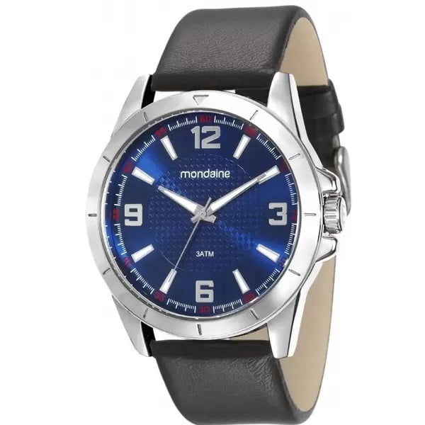 Relógio Mondaine Masculino Prata Pulseira de Couro - 76657G0MVNH1