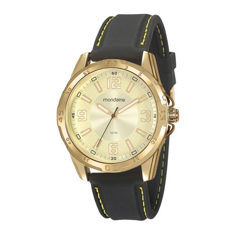 Relógio Mondaine Masculino Silicone Dourado 32202GPMVDI1