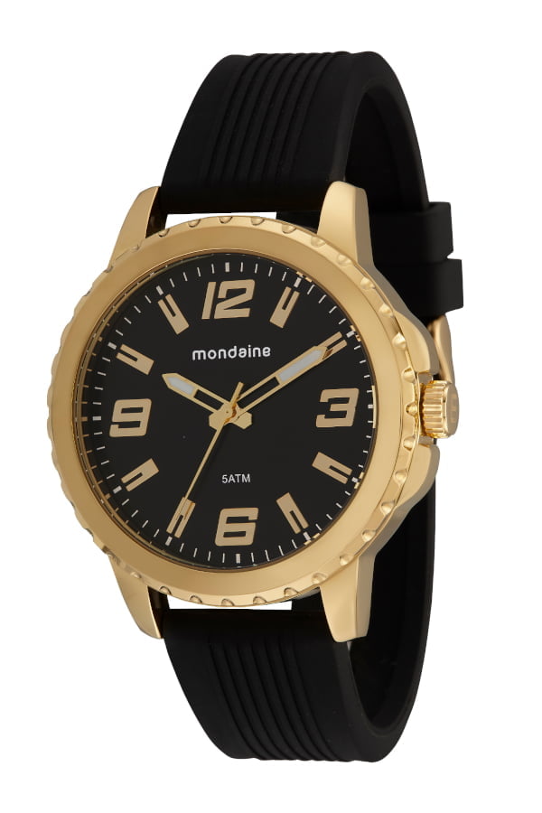 Relógio Mondaine Masculino Silicone Dourado 76773GPMVDI1