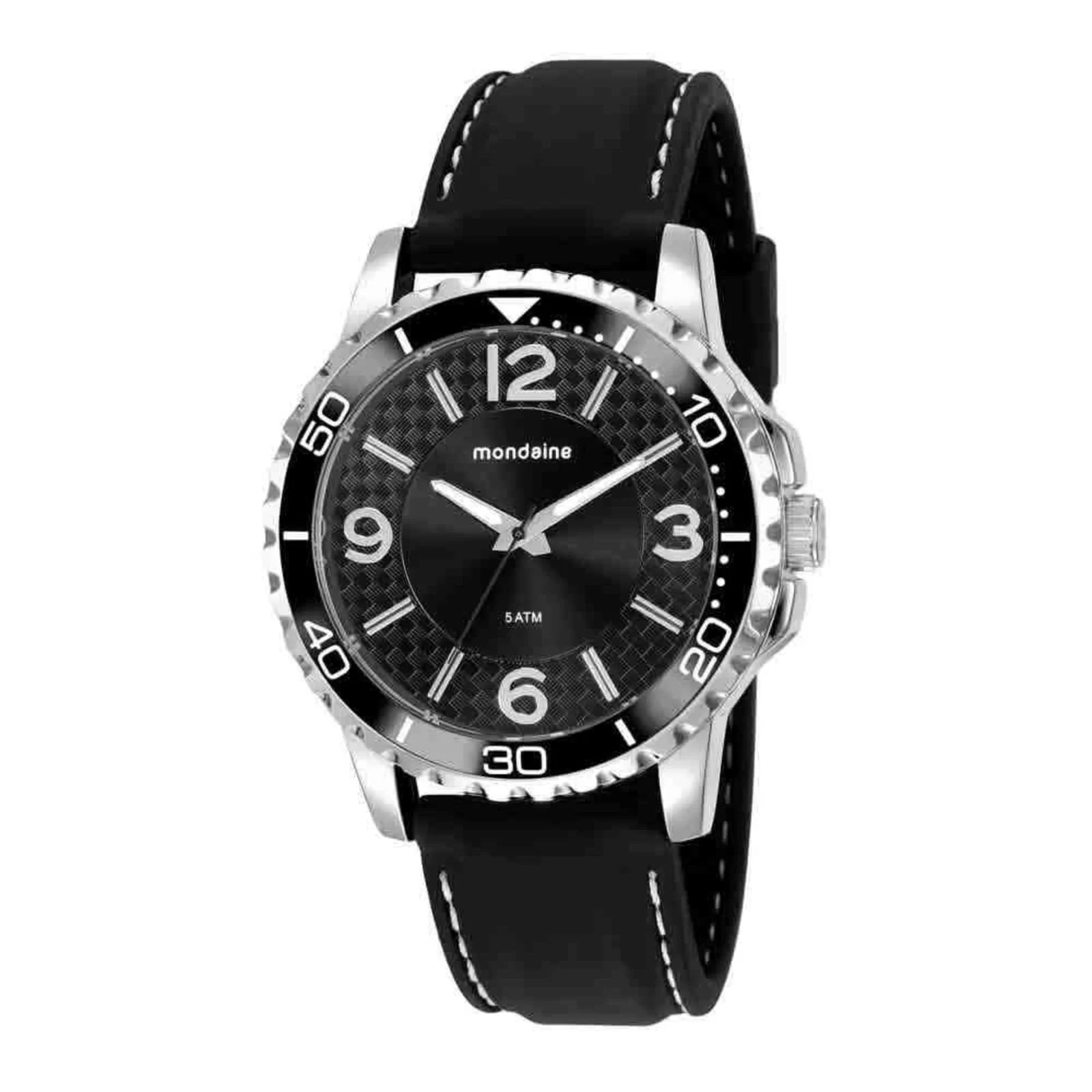 Relógio Mondaine Masculino Silicone Prata 76723G0MVNI1