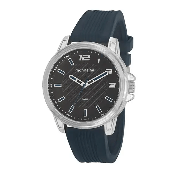 Relógio Mondaine Masculino Silicone Prata 76761G0MVNI2