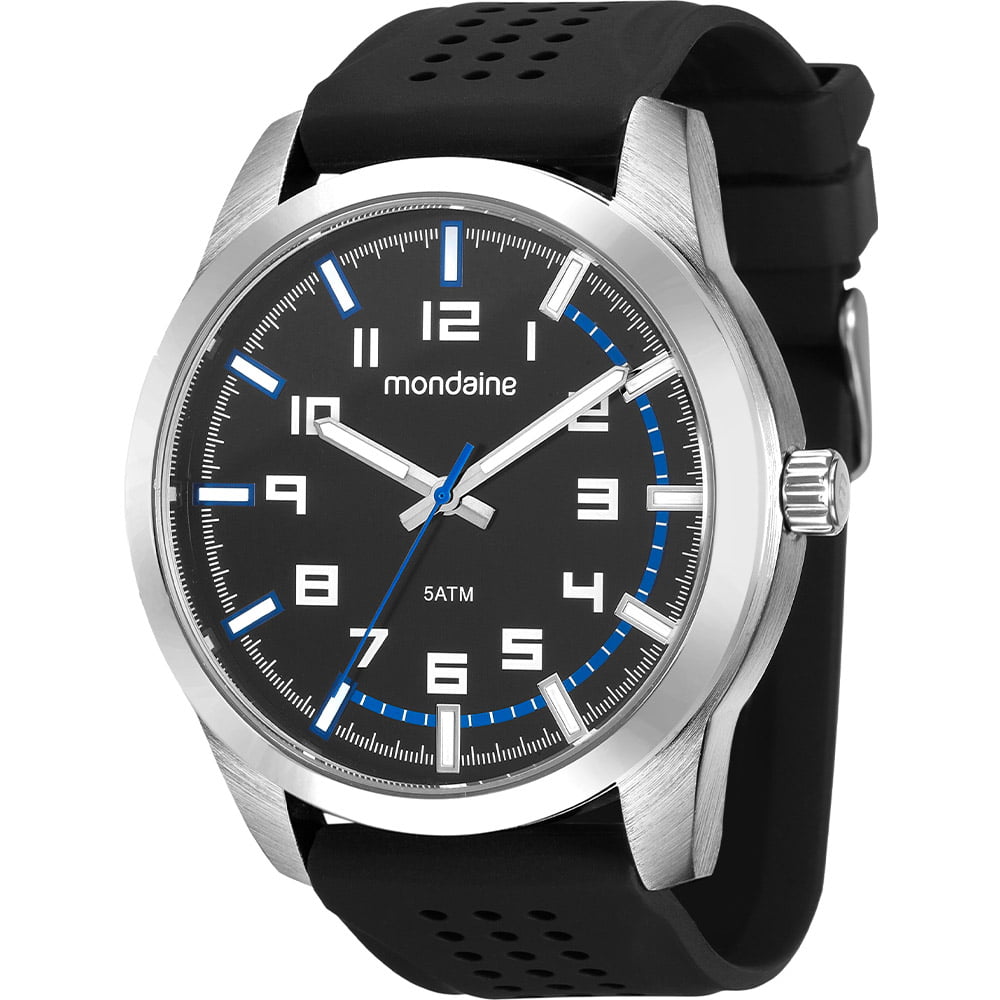 Relógio Mondaine Masculino Silicone Prata 99044G0MVNI1