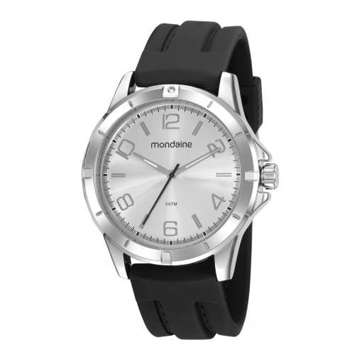 Relógio Mondaine Masculino Silicone Prata 99521G0MVNI1