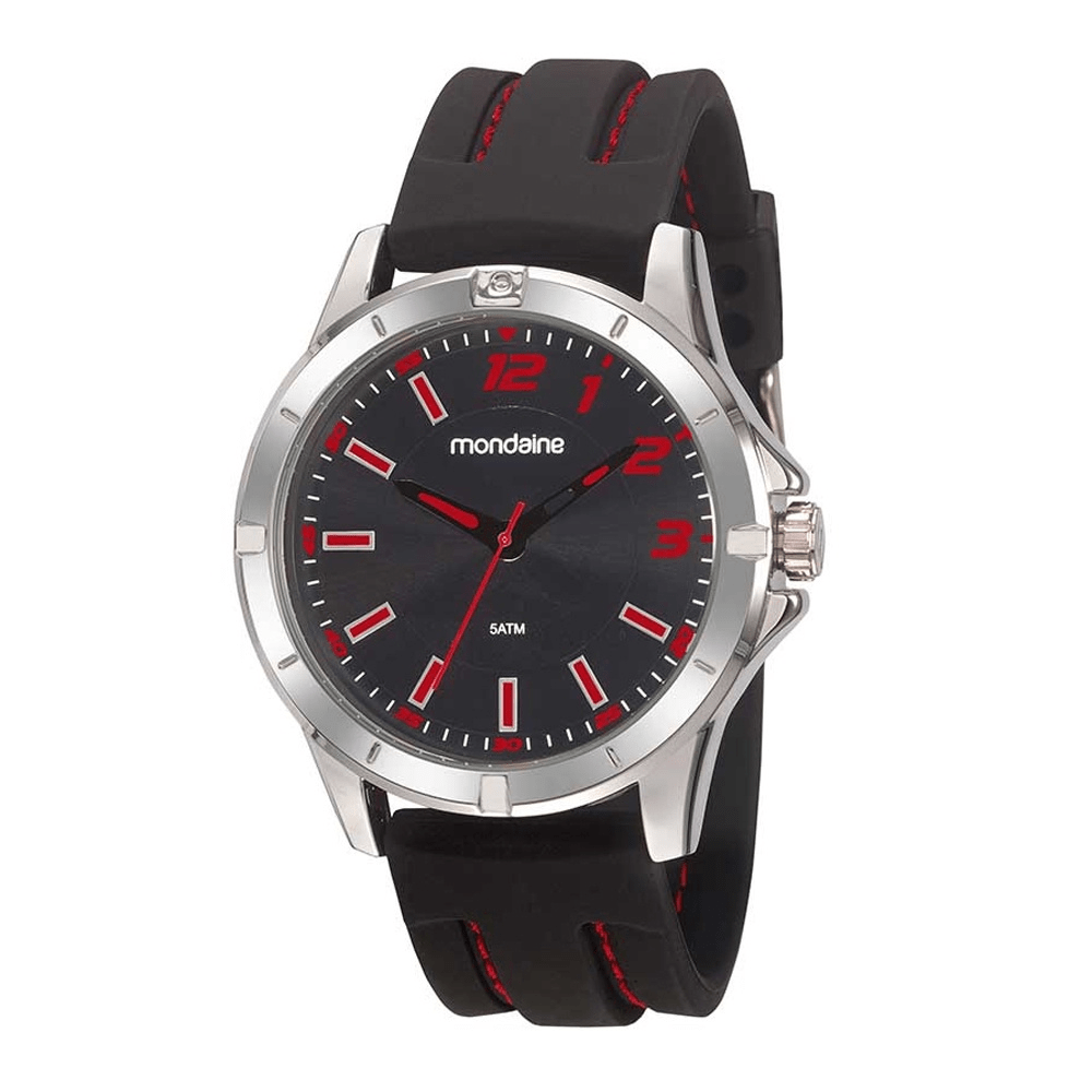 Relógio Mondaine Masculino Silicone Prata 99528G0MVNI1