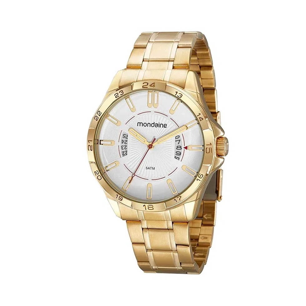 Relógio Mondaine Metal Masculino Dourado Com Calendário 32285GPMVDE1