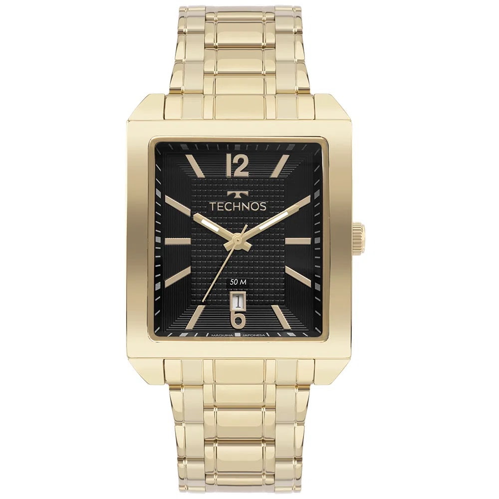 Relógio Technos Masculino Steel Dourado com Calendário á Prova D'água 2115KOB/1P