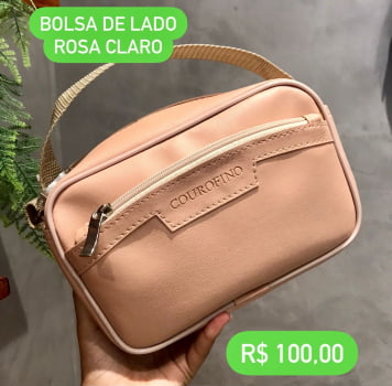 Bolsa De Lado Feminina Couro Fino  Média Com Alça Salmão - 1100004393