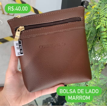 Bolsa de Lado Feminina Pequena Couro Fino