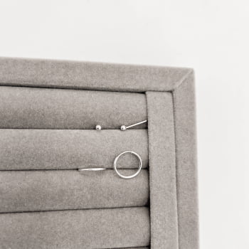 Brinco Prata 925 Feminino Dupla Bola 2mm e Argola 12mm DU147