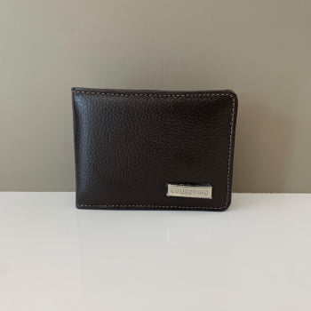 Carteira Couro Fino Masculina Cacau Pequena Tradicional Slim 1023 Carteira Couro Fino Masculina Cacau Pequena Tradicional Slim 1023