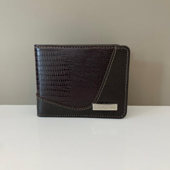 Carteira Masculina Couro Fino Cacau Pequena Com Plástico Tradicional 375 Carteira Masculina Couro Fino Cacau Pequena Com Plástico Tradicional 375