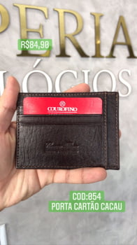 Porta Cartão Couro Fino Masculina Pequena Cacau 603