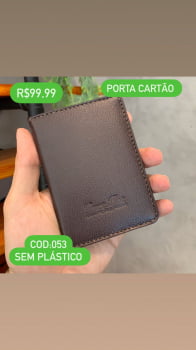 Porta Cartão Maculino Couro Fino Marrom Pequeno 053