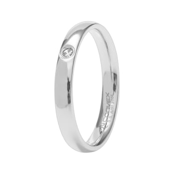 Aliança aço 316L Slim Argos Abaulada com Zircônia 3mm 90013