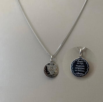 Colar em Aço 316L Feminino Prateado Santo Anjo Coleção For Me 18mm Corrente Veneziana 45cm 2880045