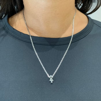 Colar Feminino Prateado Aço 316L Piastrini 3mm 50cm 2759850
