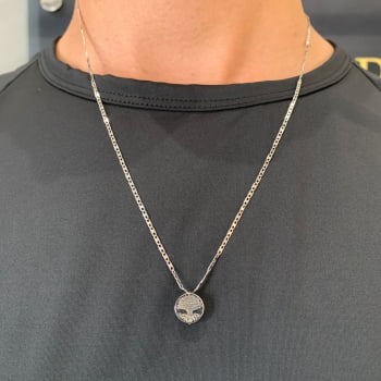 Colar Masculino Prateado Aço 316L Piastrini Árvore da Vida 3mm 2759860