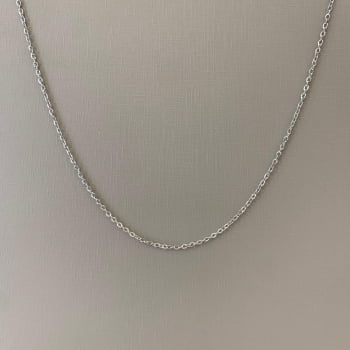 Corrente Feminina Aço 316L Cartier Elos Ovais Prateada 1.85mm 45cm 2831745 Corrente Feminina Aço 316L Cartier Elos Ovais Prateada 1.85mm 45cm 2831745