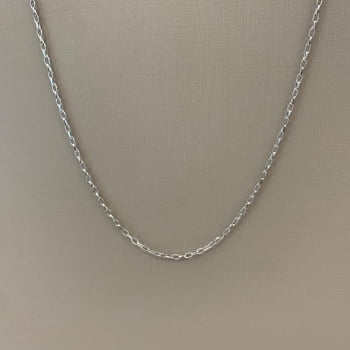 Corrente Feminina em Aço 316L Prateada Elos Retangulares 1.70mm 45cm 2757045 Corrente Feminina em Aço 316L Prateada Elos Retangulares 1.70mm 45cm 2757045