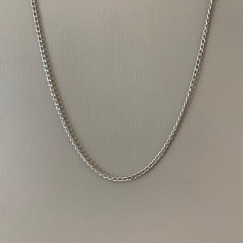 Corrente Groumet Feminina Prateada Aço 316L 50cm 415850 Corrente Groumet Feminina Prateada Aço 316L 50cm 415850