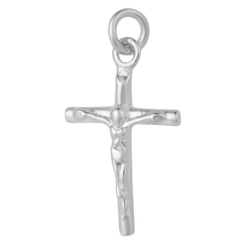 Pingente Crucifixo Prateado 16x10mm 321738