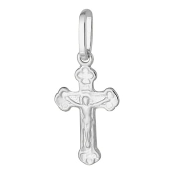 Pingente em Prata 925 Feminino Cruz com Cristo 15x9mm 3430033