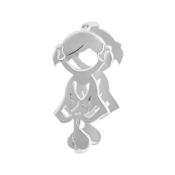 Pingente Feminino Aço 316L Prateado Hit Menina 11.5mm 4110243