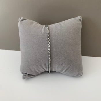 Pulseira Aço 316L Corda Prateada 2.00mm 16cm Extensor 5cm 2757316