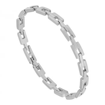 Pulseira Masculina Aço 316L com Elo Quadrado com Pinos 5.7mm 2700788