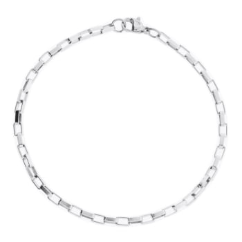 Pulseira Masculina em Aço 316L Prateada Elos Retang 3.00mm 21cm 2880821 Pulseira Masculina em Aço 316L Prateada Elos Retang 3.00mm 21cm 2880821