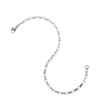 Pulseira Masculina em Aço 316L Prateada Elos Retang 3.00mm 21cm 2880821