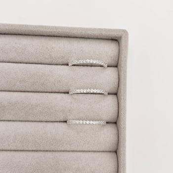 Anel Feminino Aliança toda Cravejada 2mm em Prata 925 AN1780