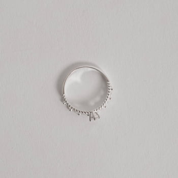 Anel Feminino Fio Duplo meia Aliança Zircônias navete Solitário 3mm em Prata 925 AN1882