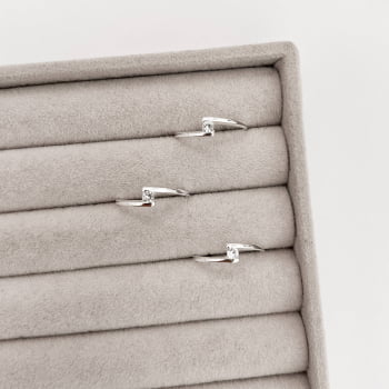 Anel Feminino Solitário 2.5mm Dois fios em Prata 925 AN1796