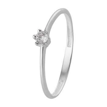 Anel Feminino Solitário com Zircônia em Prata 925 3325221A
