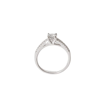 Anel Meia Aliança e Solitário 5mm Prata 925 AN1989