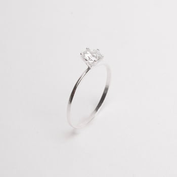 Anel Solitário Feminino Zircônia Redonda 5mm Cristal Prata 925 AN2152